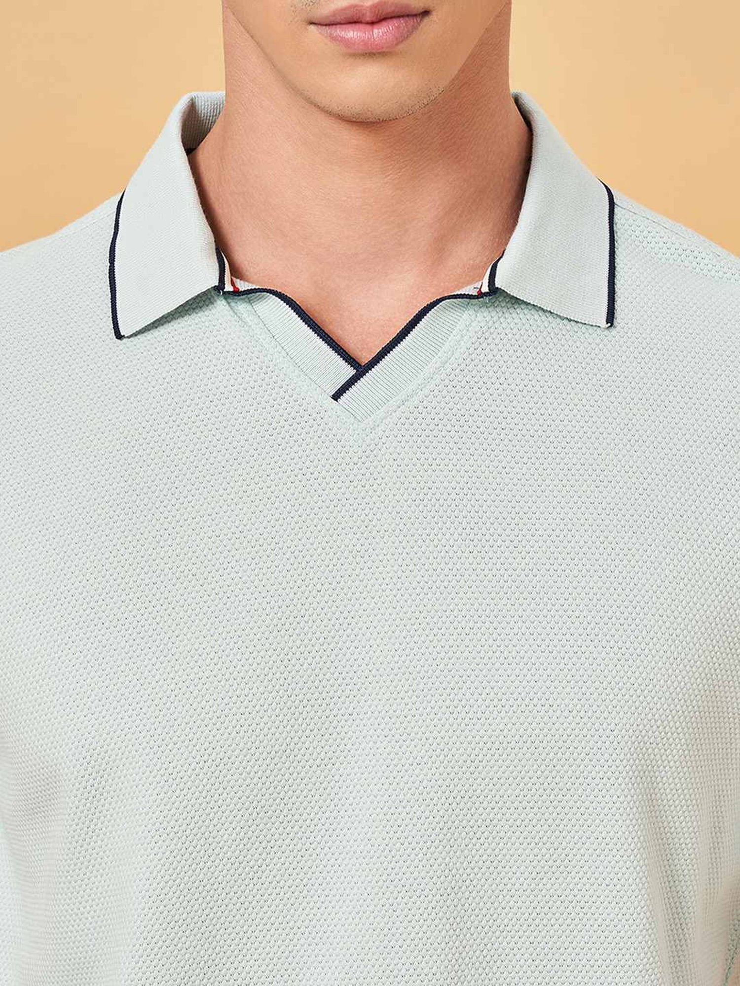 Byford By Pantaloons Turquoise Slim Fit Polo T-Shirt