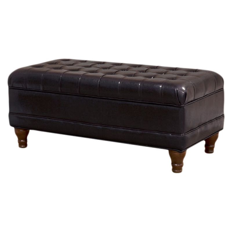 Deluxe Tufted Storage Bench Espresso - HomePop
