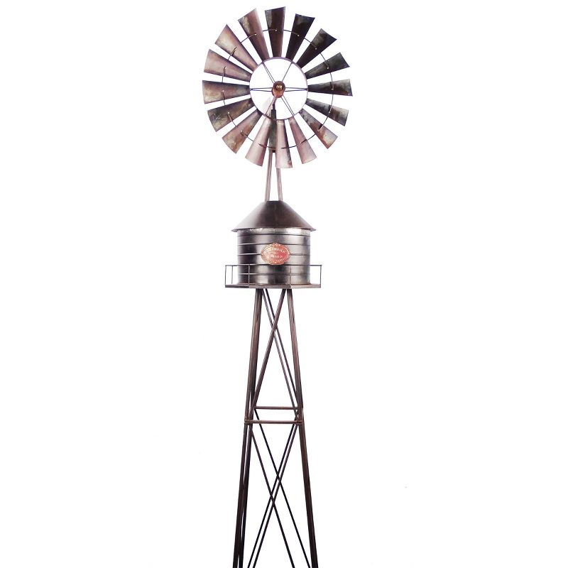 Alpine Metal Silo Windmill Bronze