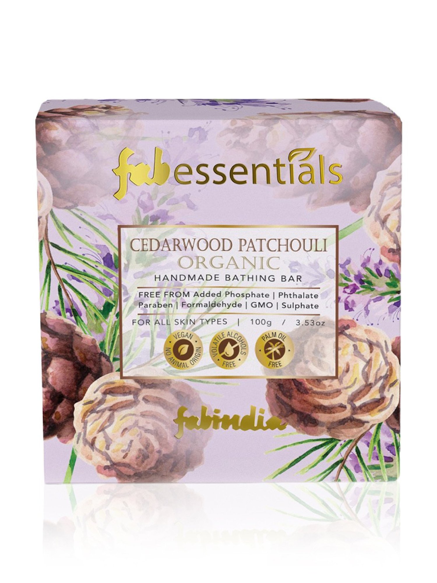 Fabessentials Cedarwood Patchouli Organic Handmade Bathing Bar - 100 gm
