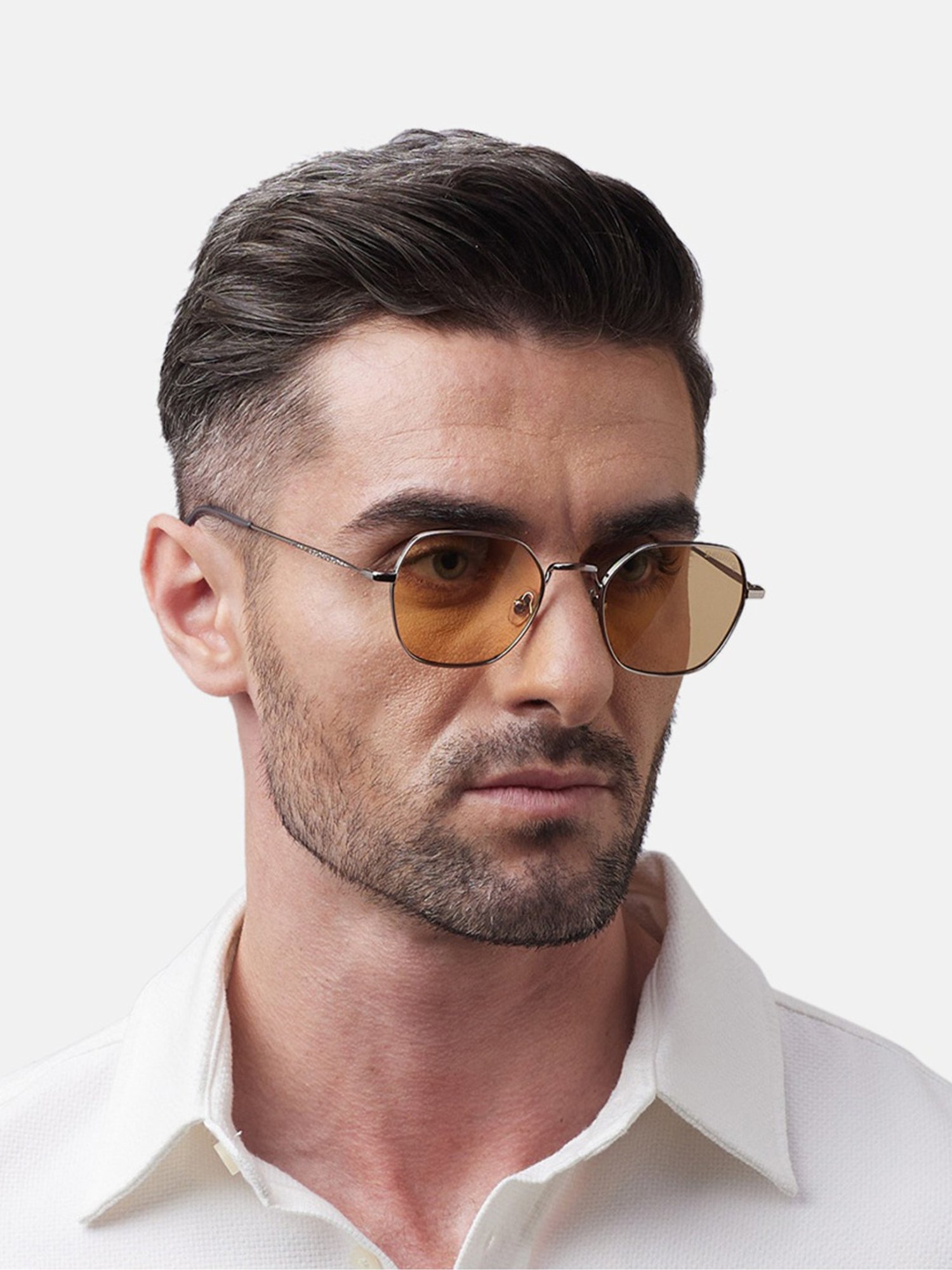 Shisen Fox Tokyo Gun-Amber Geometric Unisex UV Protection Sunglasses -51 mm