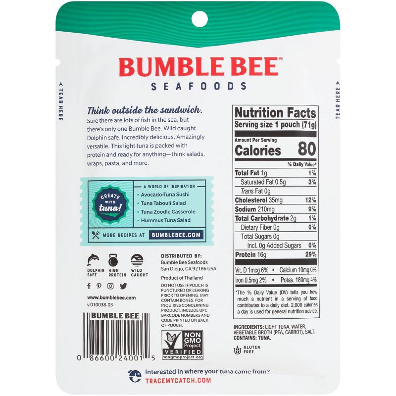 Bumble Bee Light Tuna in Water - 2.5oz