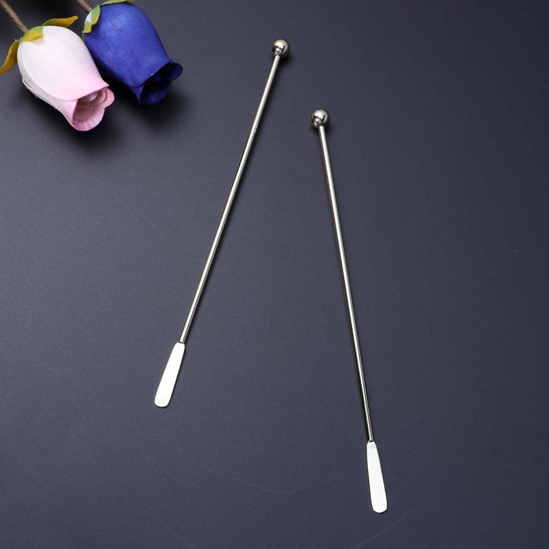 5 Pcs Stainless Steel Flat and Round Bead Cocktail Pick Set Fruit Stick Martini Picks(Rose Gold)