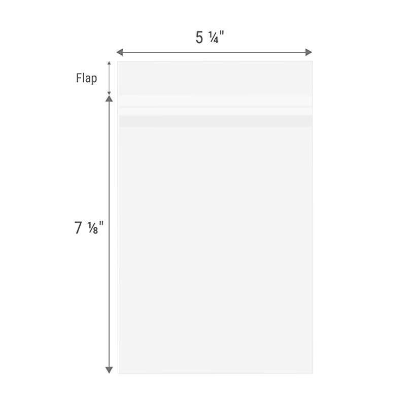 100 5 1/4 X 7 1/8 Clear Bags for 5x7 Photo Mats