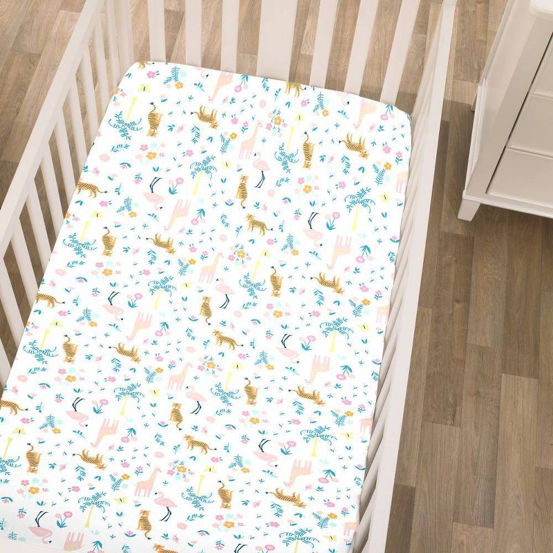 Carter's Pink Tropical Super Soft Fitted Crib Sheet
