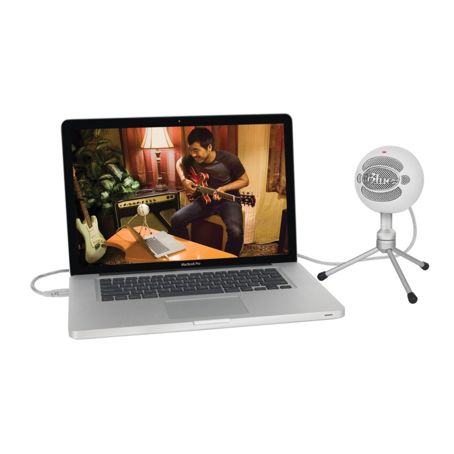 Blue Snowball iCE Mic (White) with Knox Gear Shock Mount
