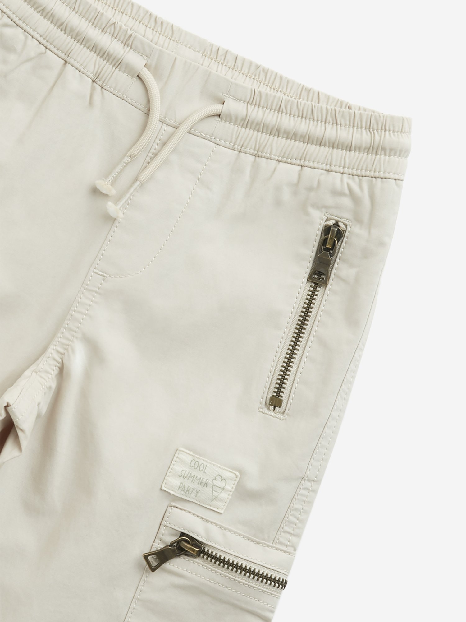 Y&F Kids by Westside Off-White Mid-Rise Cotton Blend Track Pants