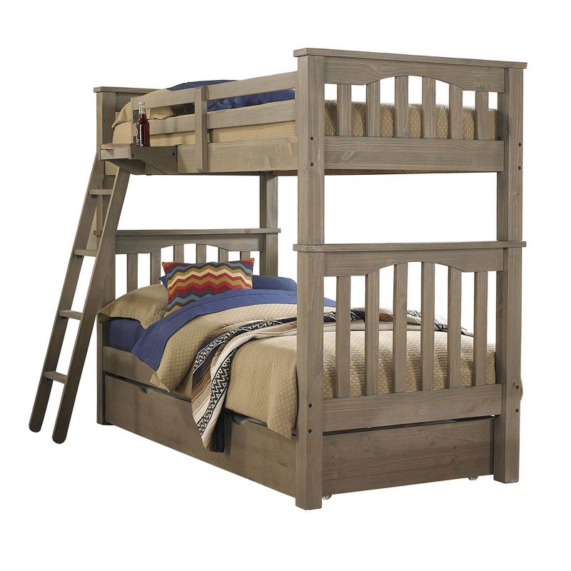 Kids' Twin Over Twin Highlands Harper Bunk Bed with Trundle Driftwood - Hillsdale Furniture