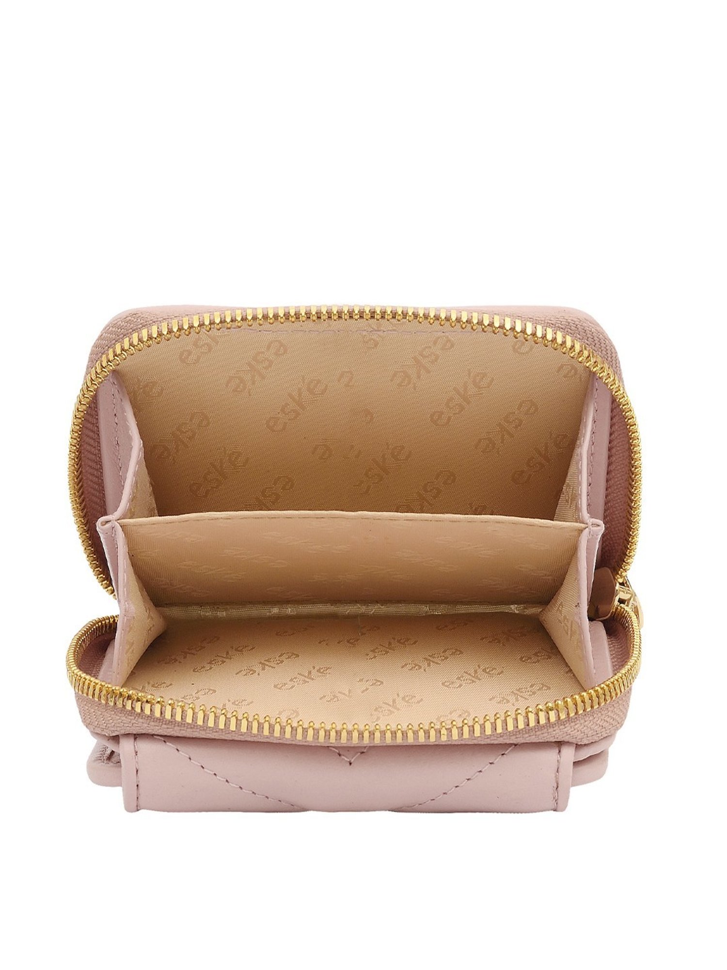 Eske Paris Pink Textured Zip Around Wallet for Women