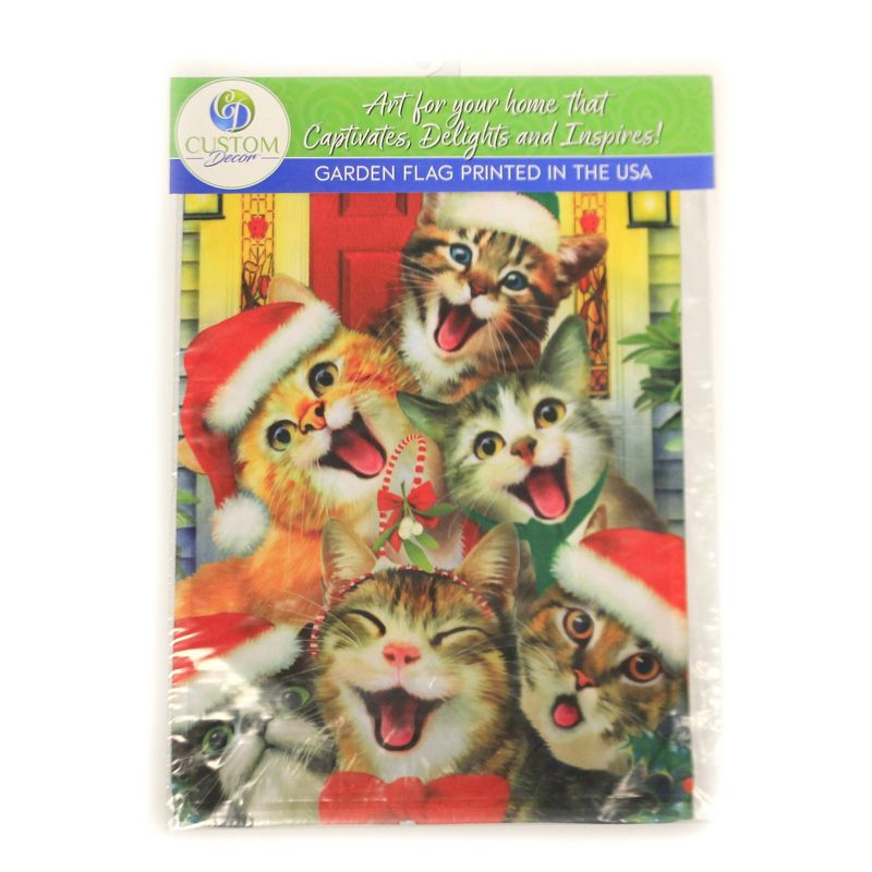 Home & Garden 18.0" Christmas Cats Flag Double Sided Custom Decor  -  Flags