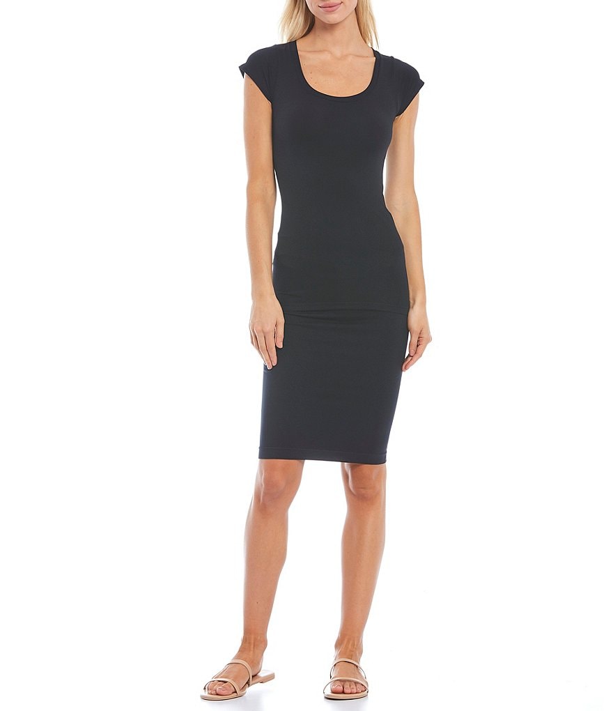 Sugarlips Scoop Neck Cap Sleeve Seamless Top