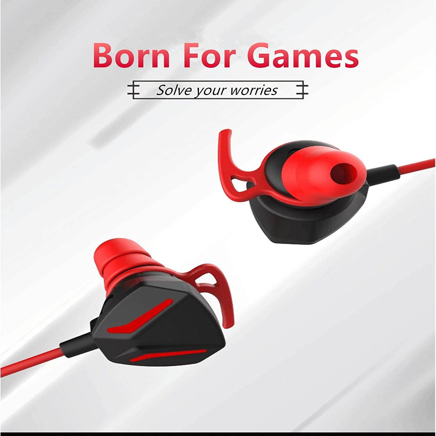 LTXHorde Wired Gaming Earplugs 10mm Driver Unit, Strong Bass, High Fidelity Sound Quality, Detachable Noise-Cancelling Microphone, Ideal Headset for Playing Games, Suitable for 3.5mm Audio Jack