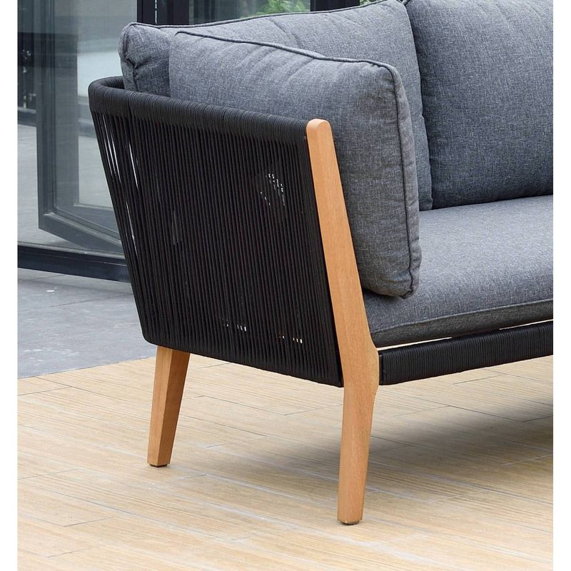 Verona 4pc Patio Conversation Set - Black - Amazonia