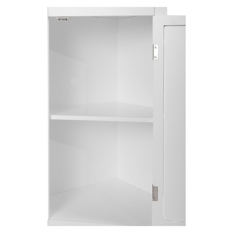 Slone White Shuttered Corner Cabinet - Elegant Home Fashion