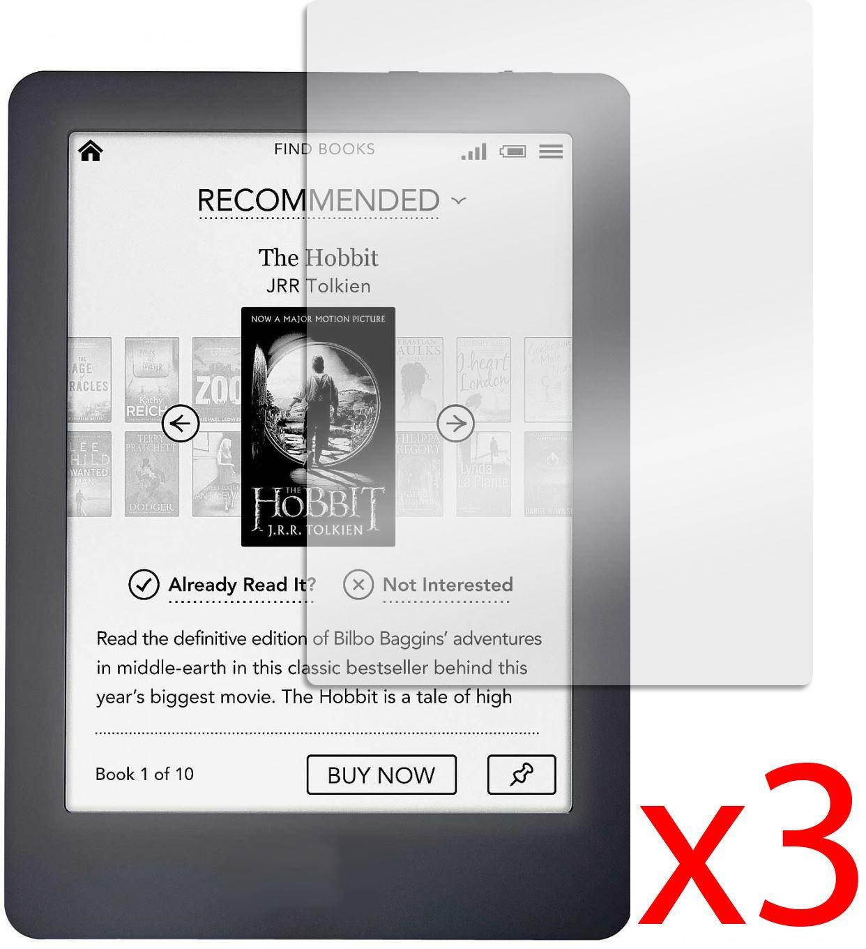 Hellfire Trading 3x Kobo GLO eReader 6" Screen Protector Cover Foil Guard