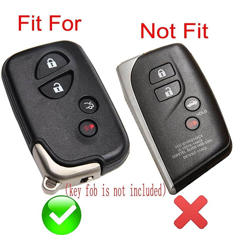 2Pcs Leather Smart 4buttons Key Fob Cover Accessories Skin Remote Case Keyless Entry Jacket Bag for Lexus RX350 ES350 IS250 GX460 LX570 IS350 GS300 GS450h is-C is-F HYQ14AEM HYQ14ACX