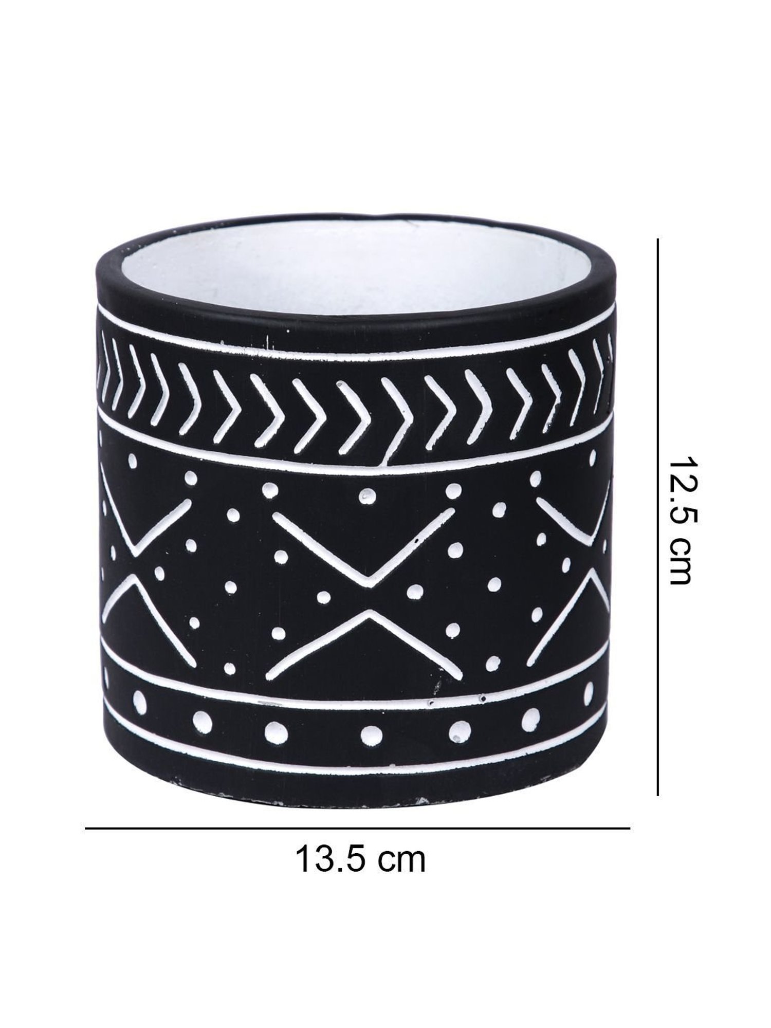 Tayhaa Multicolor Ceramic Engraved Peach Planter - Set of 3