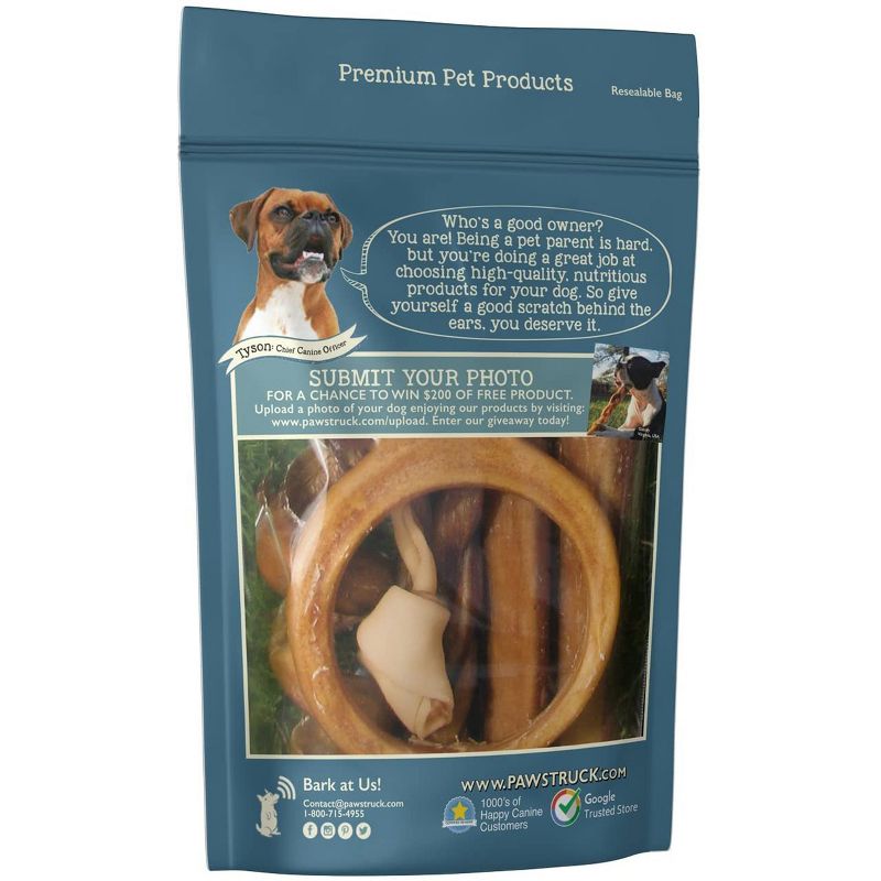 Pawstruck Bully Stick Variety Pack - Includes 7 Different Low-odor Bully Sticks for Dogs, Best Beef Pizzle Stix Dog Treats: Straight, Braided, Ring, Spring - Bully Stick Variety Pack