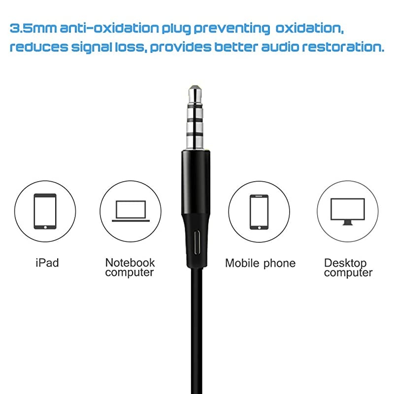 3 Packs Earbud Headphones with Remote Microphone  in Ear Earphone Stereo Sound Noise Isolating Tangle Free for Smartphones Laptops Gaming Fits All 35mm Interface Device