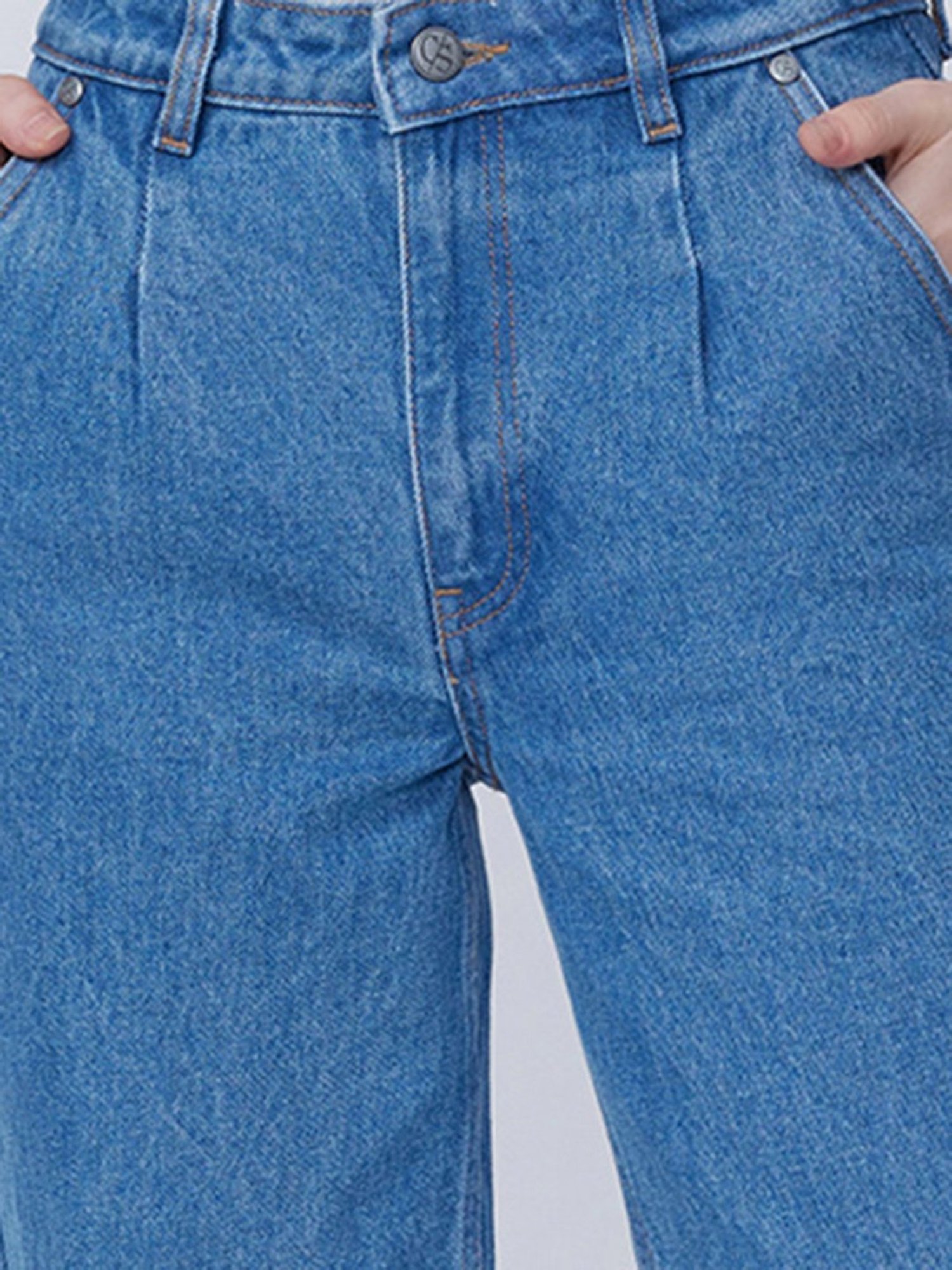 Cover Story Blue Regular Fit Mid rise Jeans