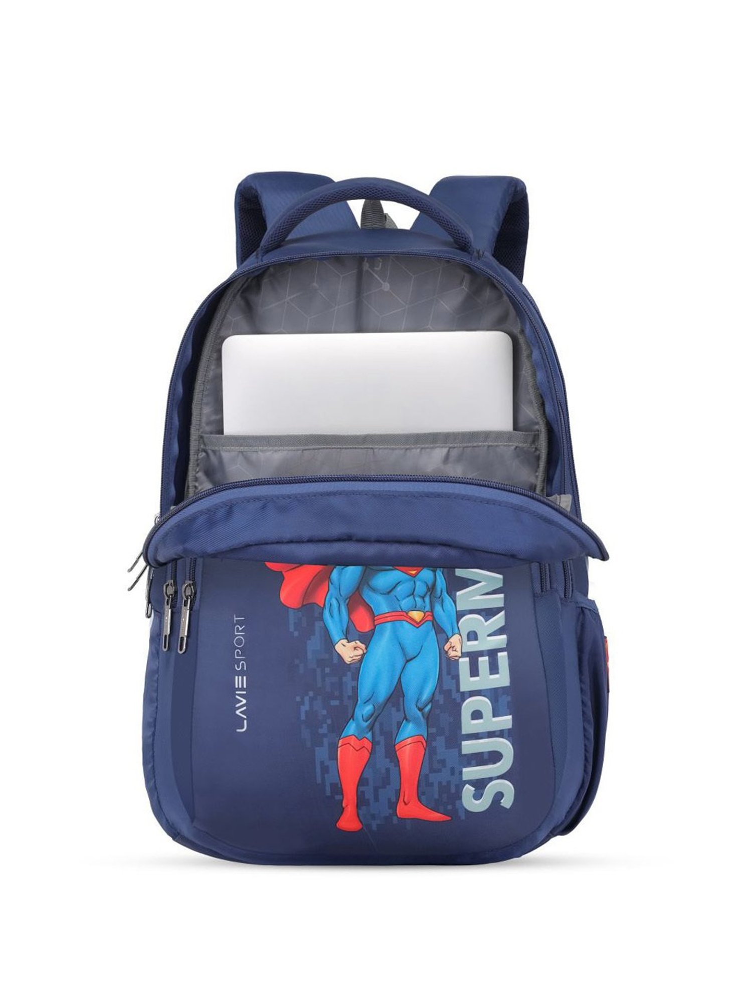 Lavie Sport Superman Ace Navy Polyester Printed Laptop Backpack - 26 Ltrs