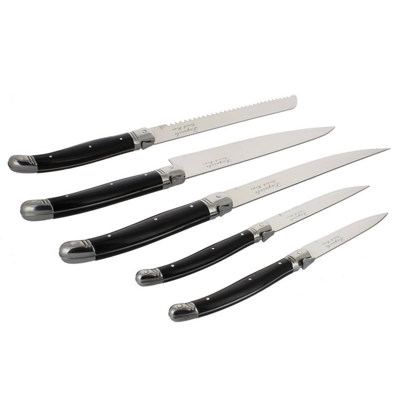 French Home Laguiole 6pc Stainless Steel Kitchen Knife Set with Magnetic Display