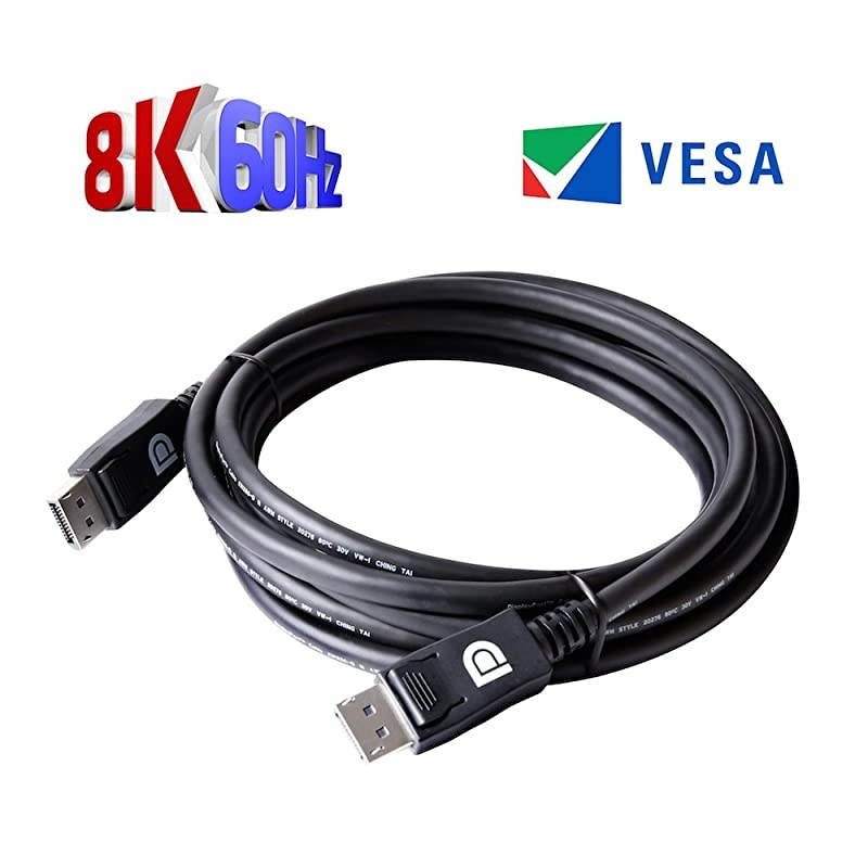 3D Displayport Cable 14 8K 60Hz VESA certfied 3 Meter984Feet 28AWG Black Color CAC1060