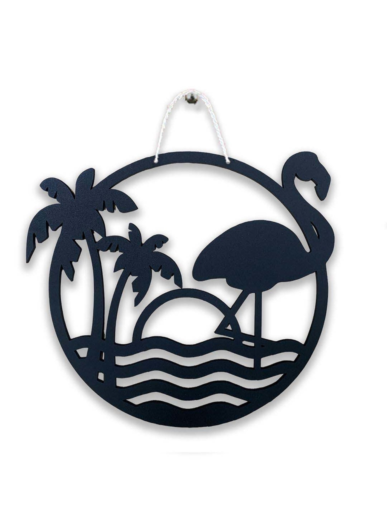 Art Street Black Mdf Flamingo Animal Monogram Sign For Wall Art