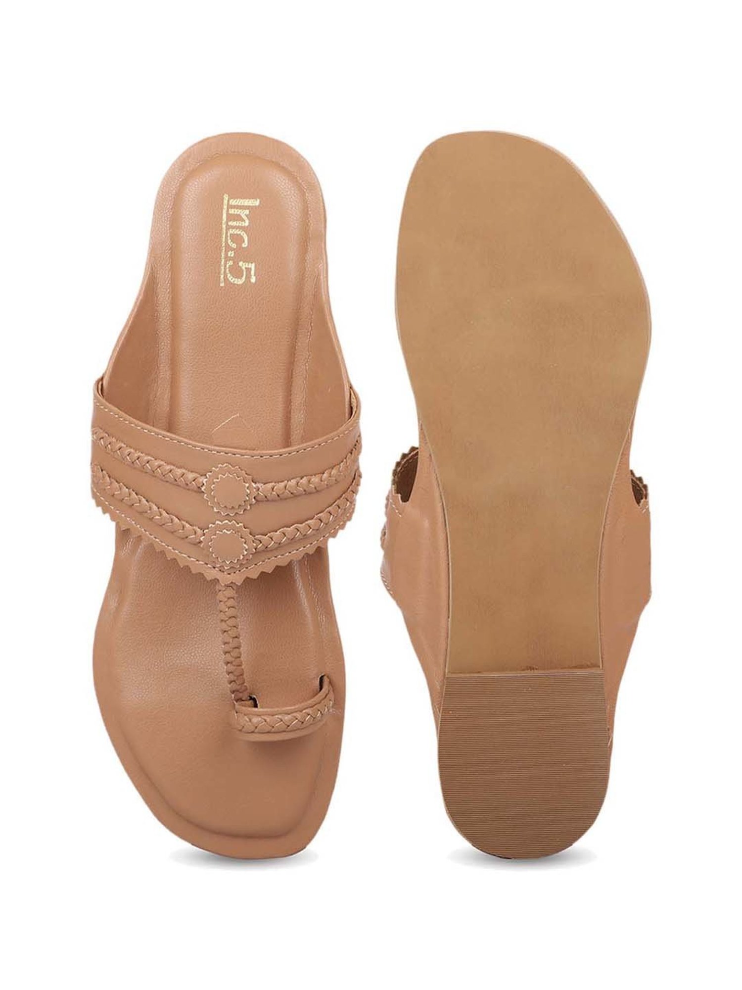 Inc.5 Women's Dark Beige Toe Ring Sandals