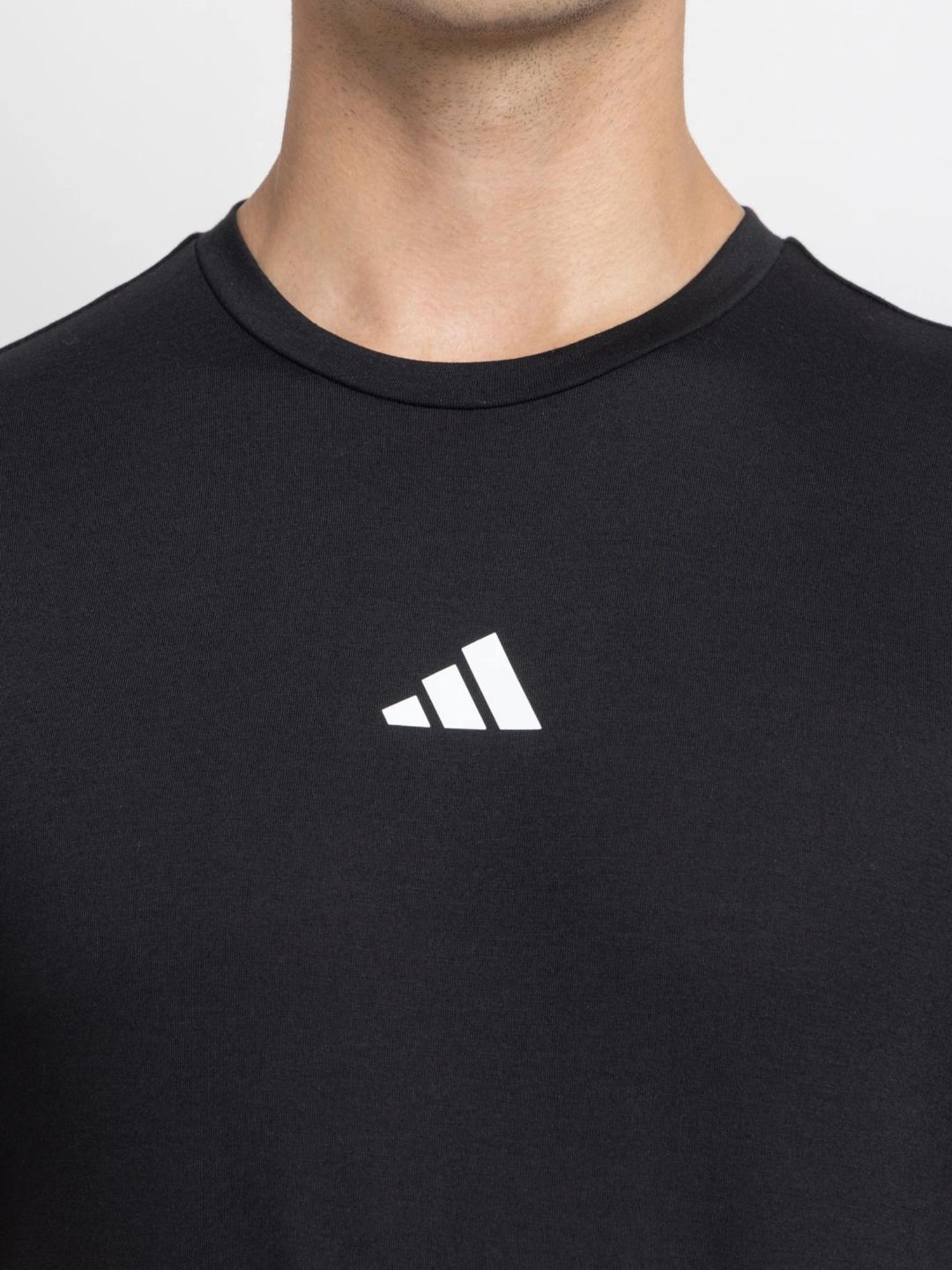 Adidas Black Slim Fit Printed T-Shirt