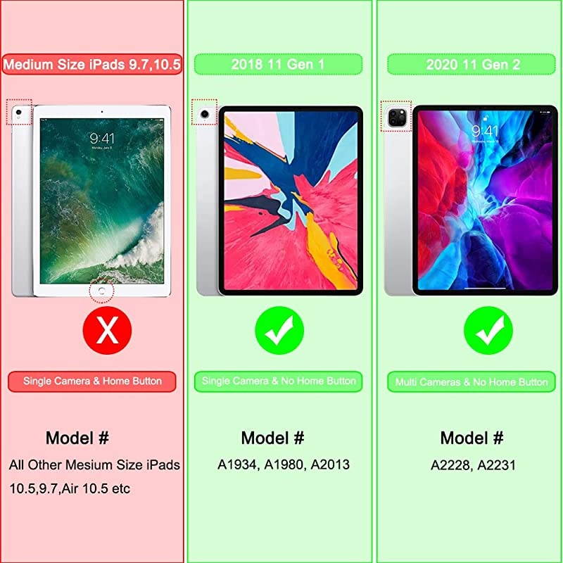 New iPad Pro 11 Case 2020 2018 with Pencil Holder Full Body Protection + Apple Pencil Charging + Auto WakeSleep Soft TPU Back Cover for 2020 iPad Pro 11 inchLake Blue