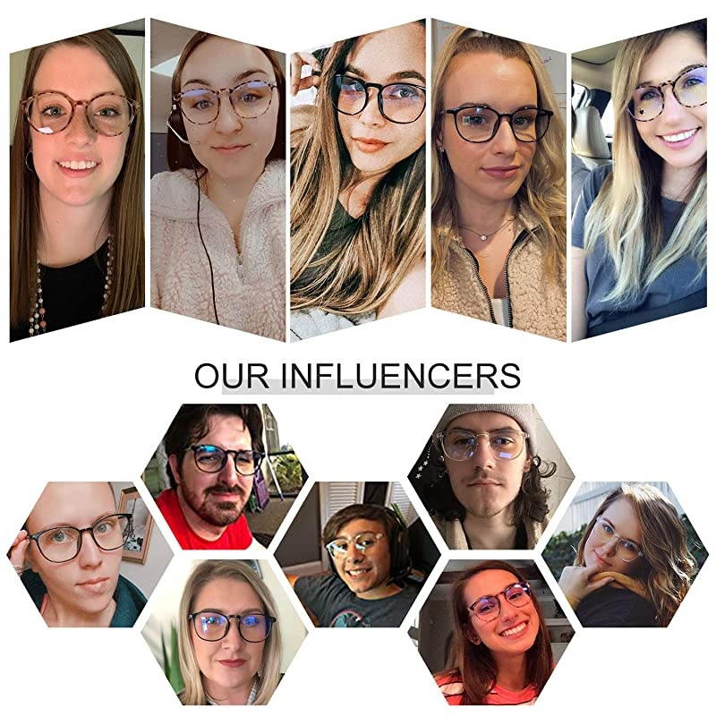 Blue Light Blocking Glasses Women Men- Computer Fake Glasses HD Clear Lens glasses3030 (Black+BAOWEN)