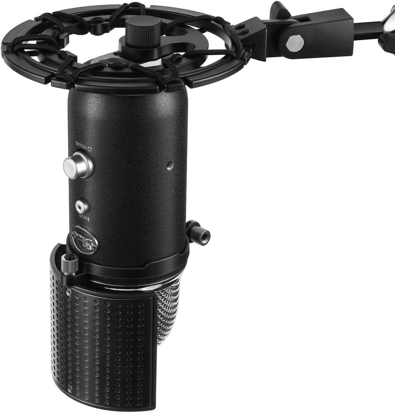 Shock Mount Compatible for Blue Yeti/Yeti Pro/Yeticaster/Yeti X/Snowball iCE Mic and other Large Microphones MMs-7-Black