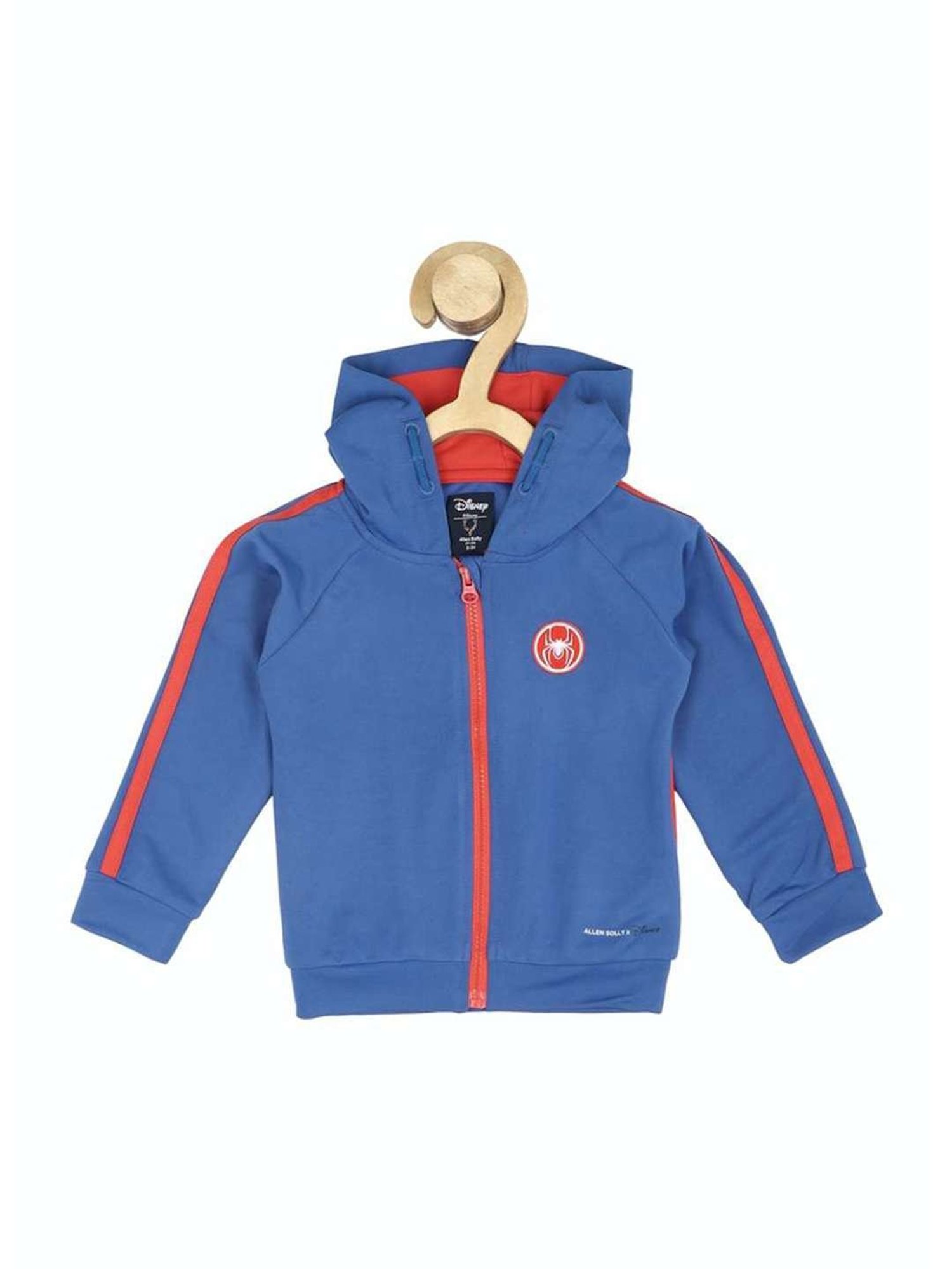 Allen Solly Junior Blue & Red Printed Full Sleeves Spiderman Jacket