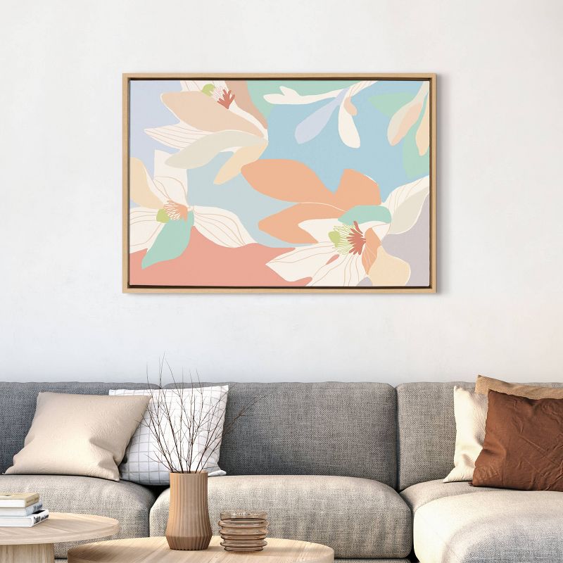 23" x 33" Sylvie Spring Magnolia Framed Canvas by Kasey Free Natural - Kate & Laurel All Things Decor