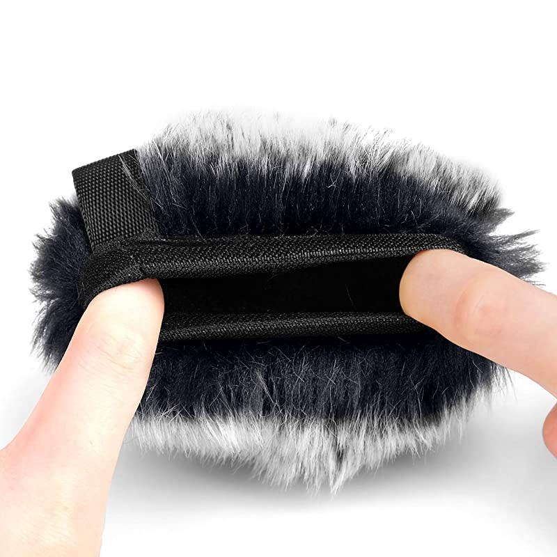 Furry Windscreen Muff Mic Cover Wind Muff Outdoor Microphone Wind Cover Compatible with Zoom H5 H6 and More Gray