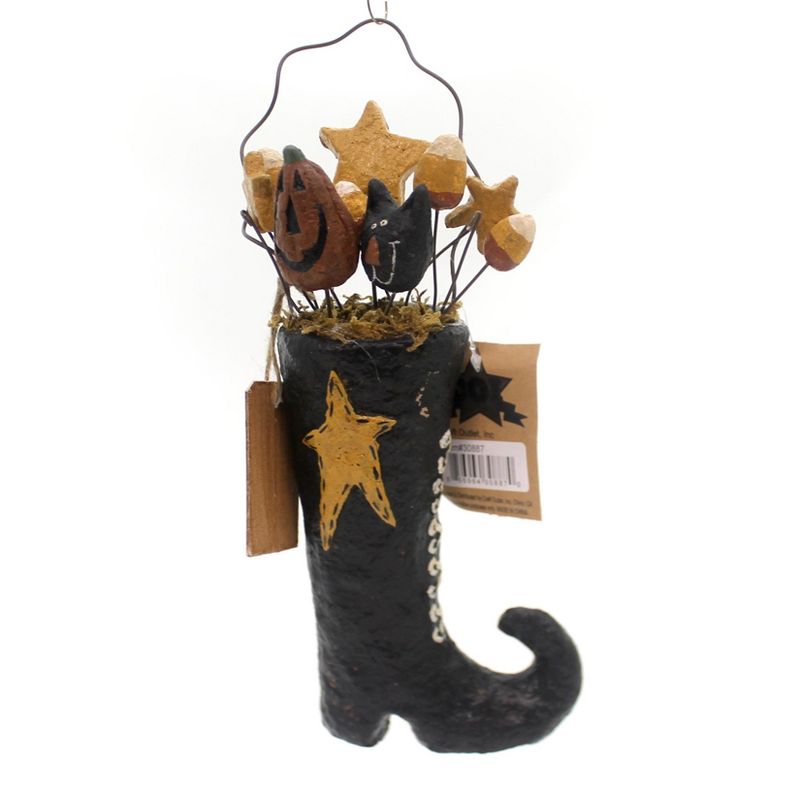 Halloween Boot With Stuffing Pumpkin Candy Corn Cat  -  Decorative Figurines