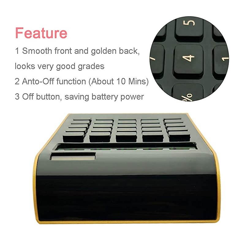Desktop Calculator,  10-Digit Dual Power Handheld Desktop Calculator with Large LCD Display Big Sensitive Button (New Black & White, Pack of 2)