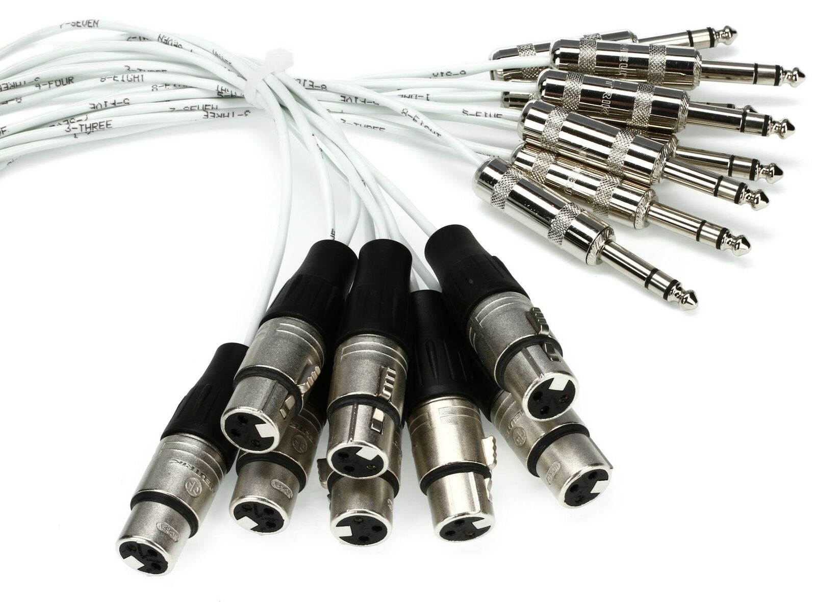 Pro Co MT8BQXF-10 8-channel 1/4" TRS Male to XLR Female Snake - 10 foot