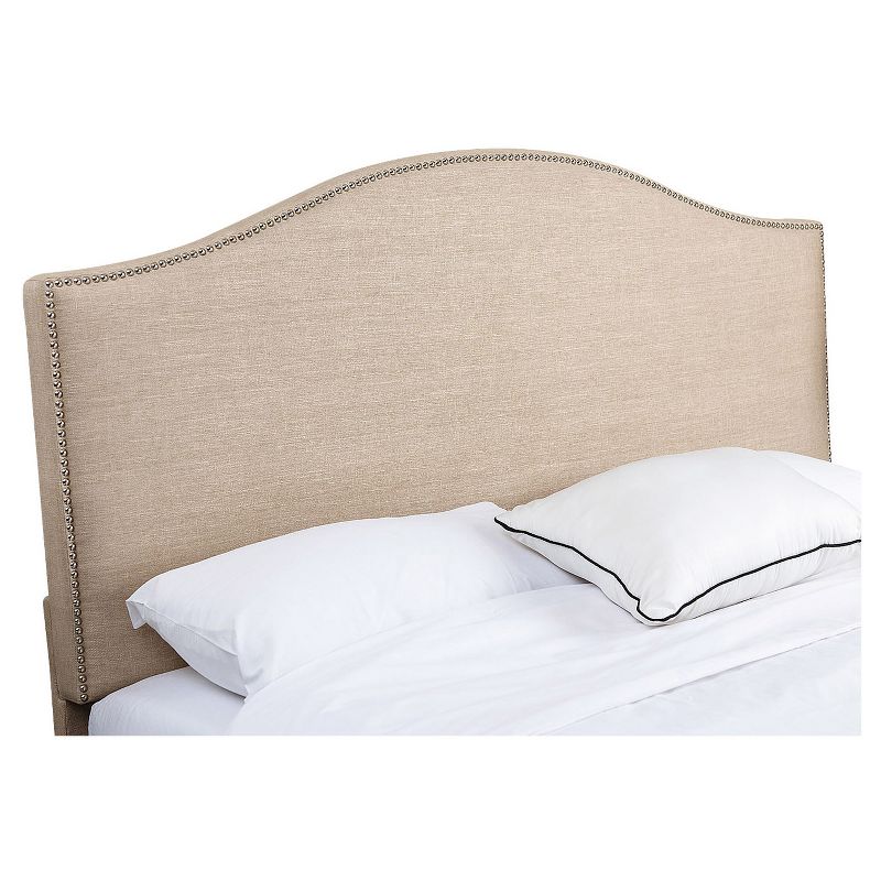 Sophia Nailhead-trim Linen Headboard - Wheat (King/California King) - Abbyson Living