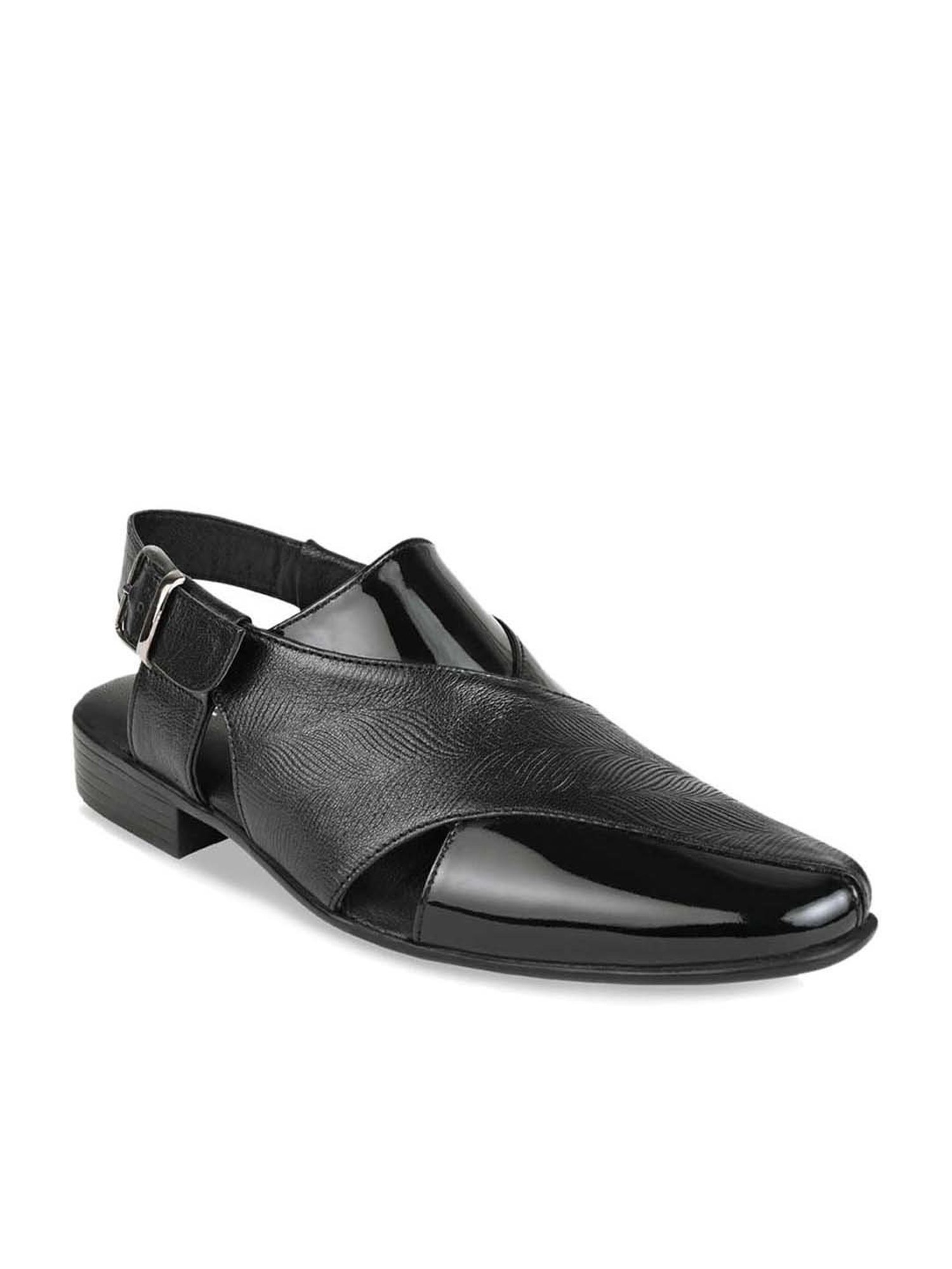 Regal Men's Black Back Strap Sandals
