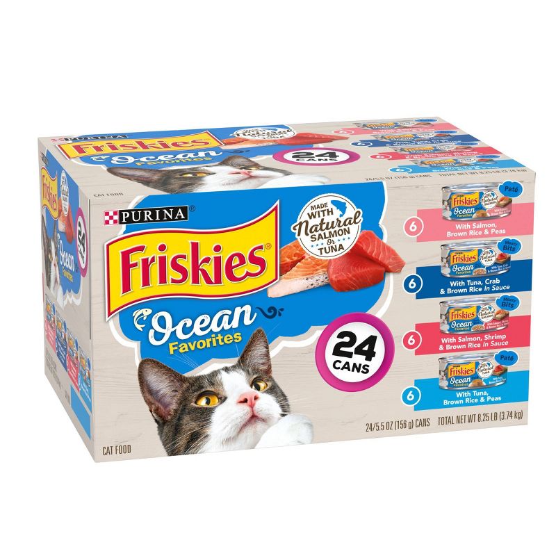 Purina Friskies Meaty Bits & Paté Ocean Favorites Wet Cat Food - 5.5oz/24ct Variety Pack