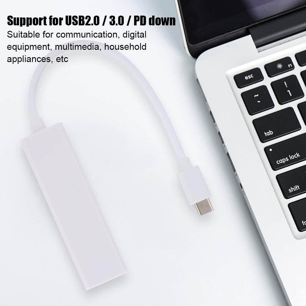 Wendry Laptop Docking Station3A 100W PD USB 3.1 Type-C Network Card Cable Adapter Support for USB2.0/3.0 / PD Down20Gbps High Speed Data Transmission