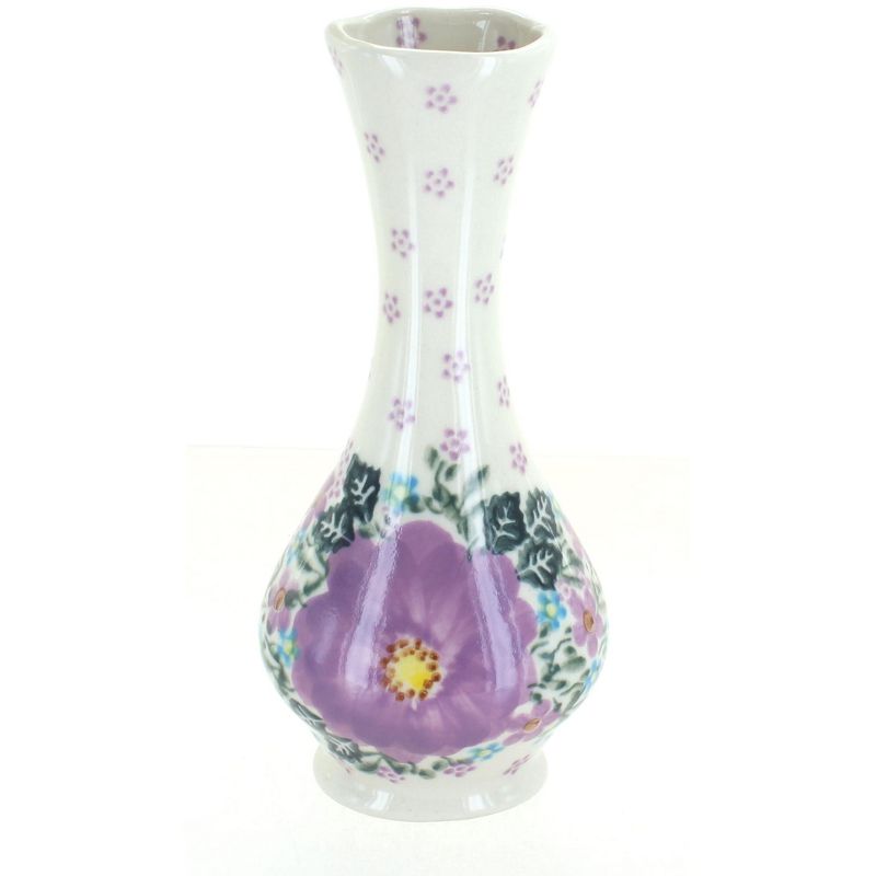 Blue Rose Polish Pottery Lilac Garden Small Bud Vase