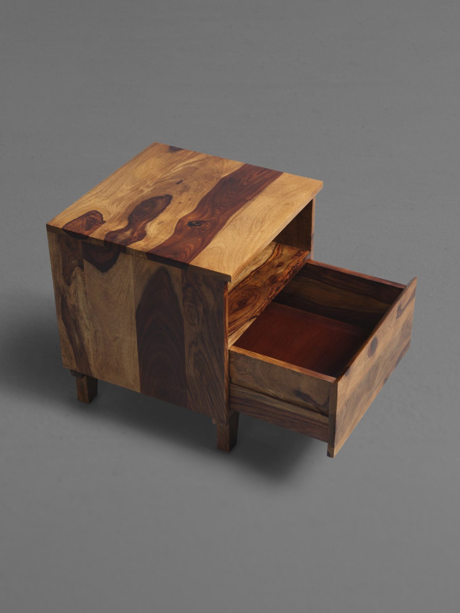 Sleepyhead Ally Teak Brown Sheesham Wood Bedside Table