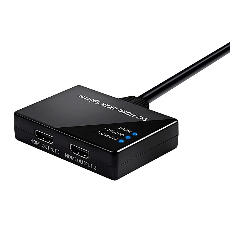 Blackbird 4K 1x2 HDMI Pigtail Splitter -Black | 4K @ 30Hz, HDCP Compliant, Gold Plated Connectors, and 10.2Gbps Bandwidth