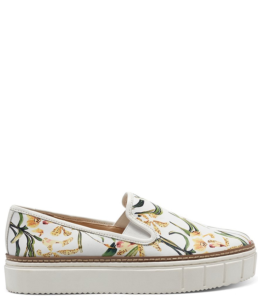 Vince Camuto Remmeya Floral Printed Leather Slip-On Sneakers