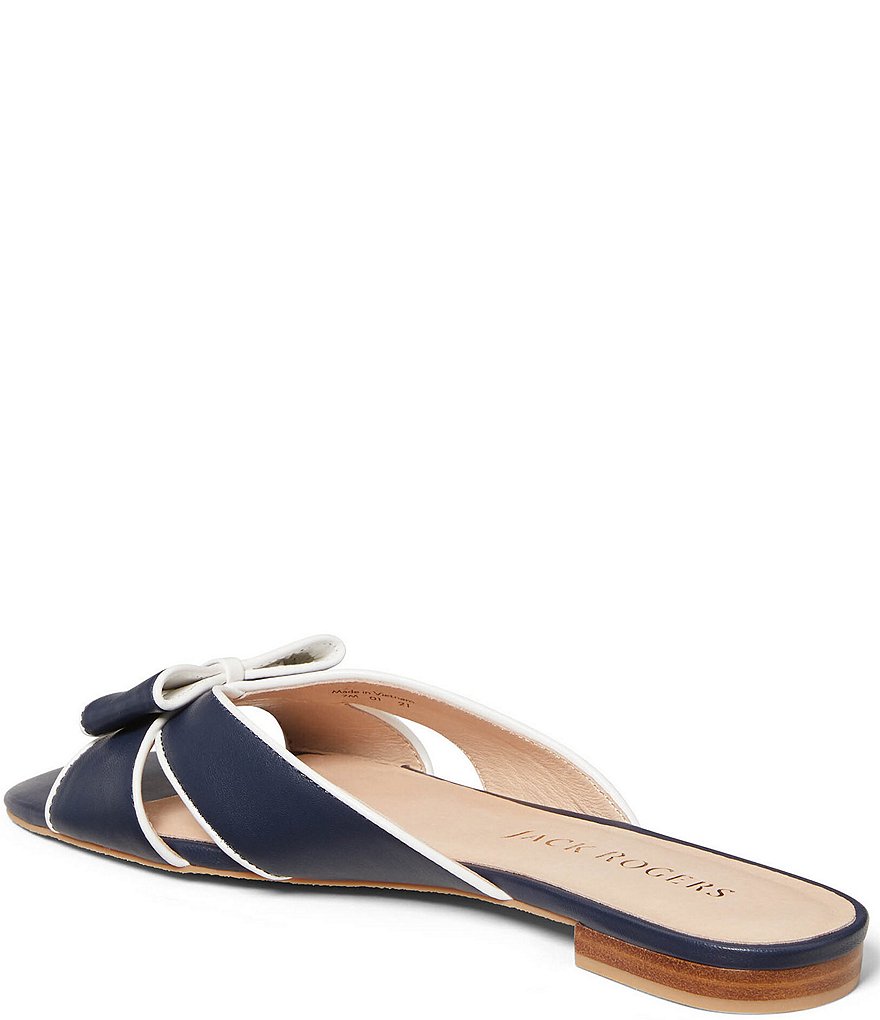 Jack Rogers Gigi Bow Detail Leather Slides