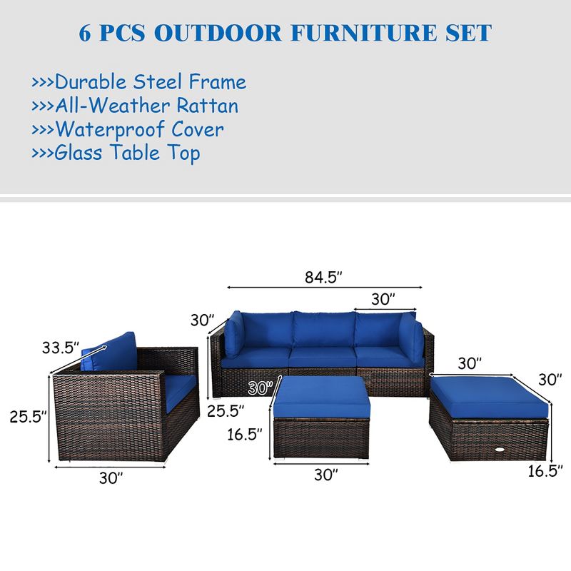 7pc Studio Shine Collection Patio Conversation Set with Sofa, 4 Armchairs & 2 Tables - W Unlimited