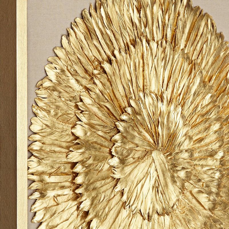 Newhill Designs Golden Feathers 31 1/2" High Wall Art Set of 3